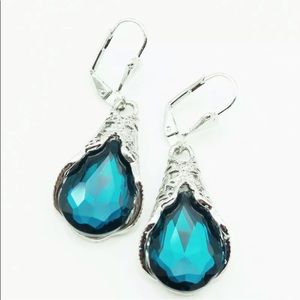 COPY - Sterling silver, blue crystal earrings